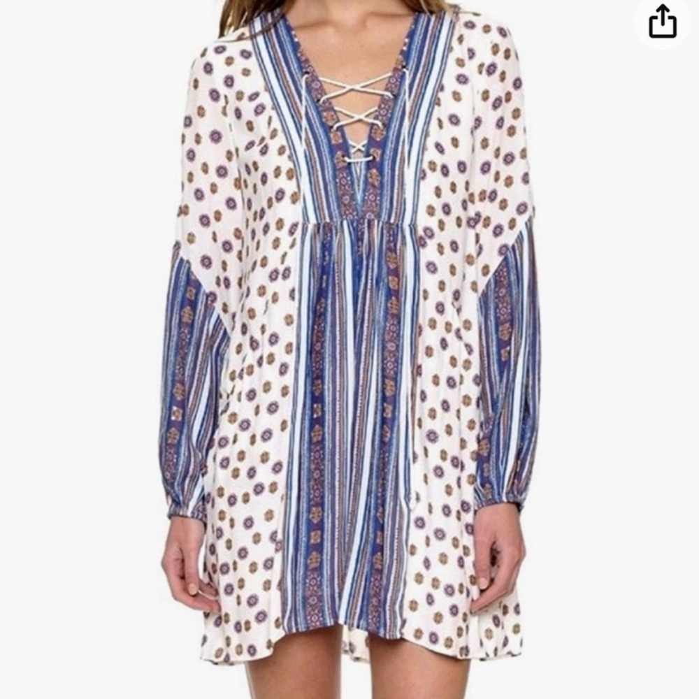FREE PEOPLE rain or shine boho mini dress